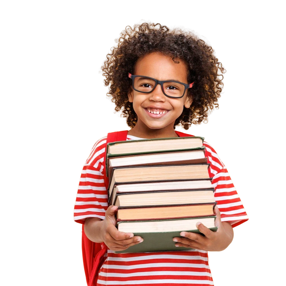 Niño con libros